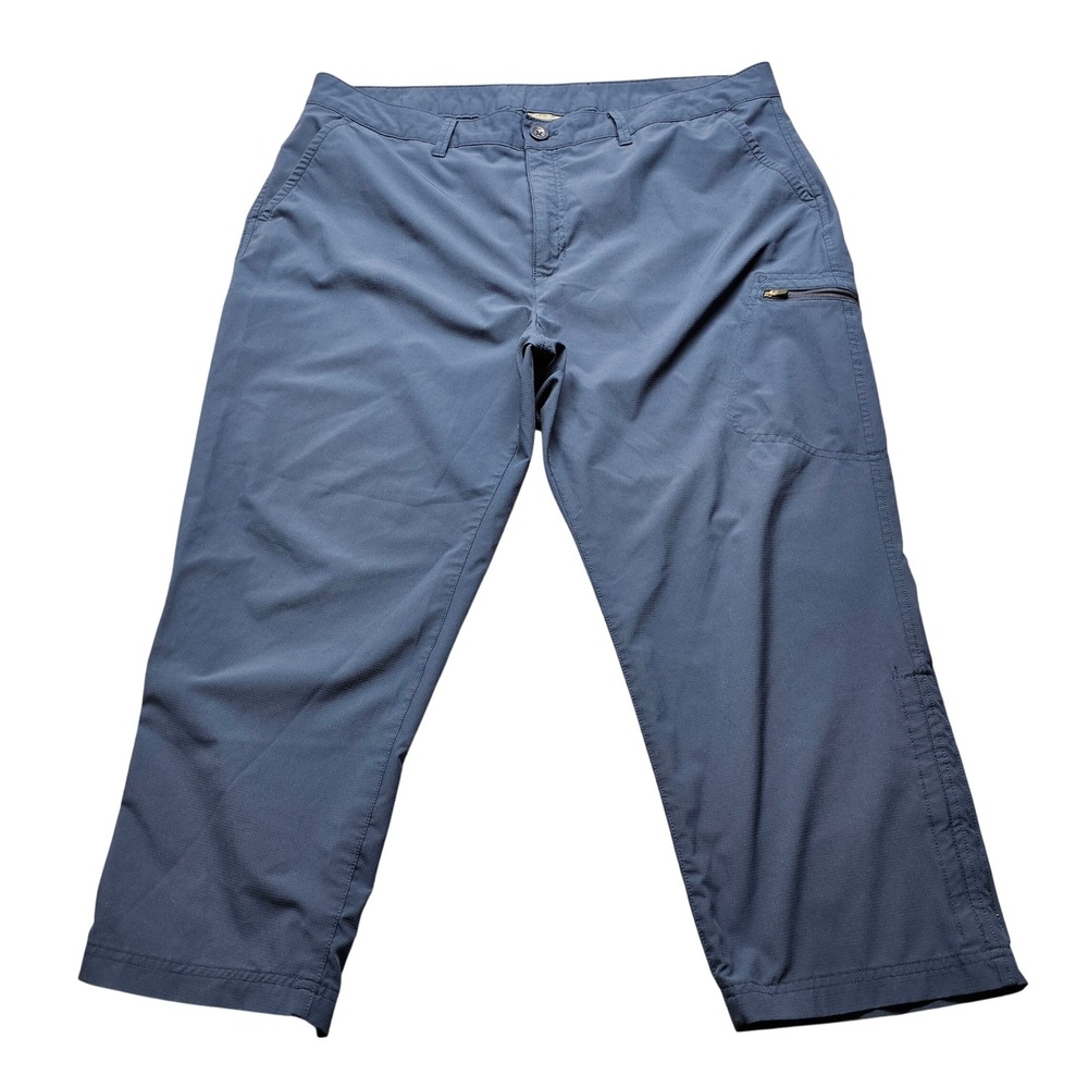 Eddie Bauer Stretch Ripstop Crop Pant Womens Size 16 Blue Hiking Outdoor Summer